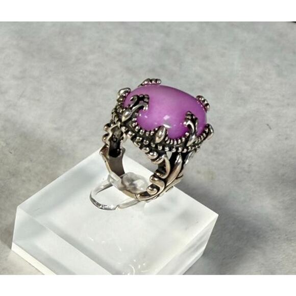 Carolyn Pollack Sterling Silver Oval Charoite Ring Size 7 - Picture 6 of 8